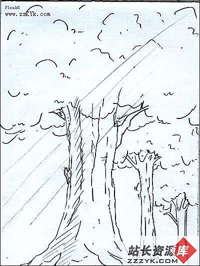 图例演示树的绘画过程
