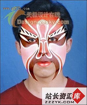 天极设计在线_Photoshop为你描绘京剧脸谱