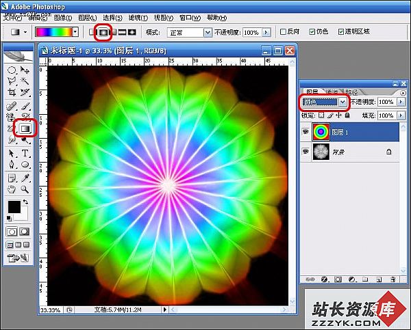 天极设计在线_Photoshop滤镜绘制中心对称水晶图案