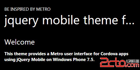 jQuery Mobile Metro Theme