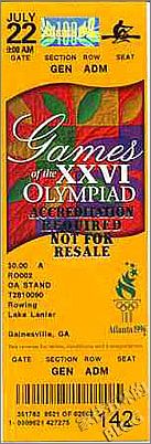 1996年第二十六届奥运会门票