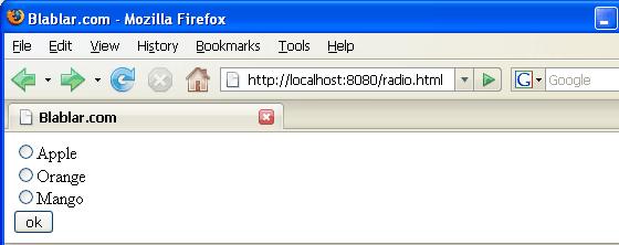 html form radio