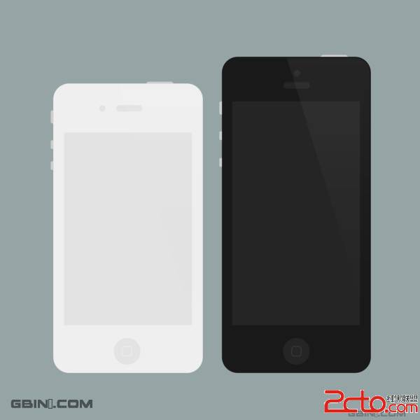 扁平风格的 iPhone 4/5 Mockups (PSD) 